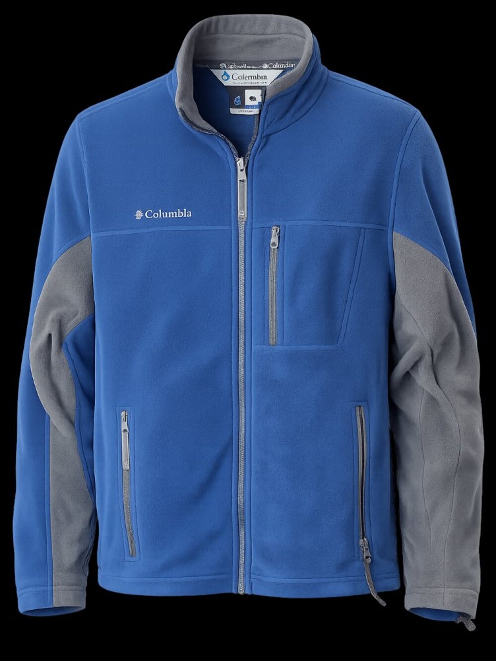 Columbia Interchange Fleece Jacket Mens Large Blue Gray Full Zip Outdoor